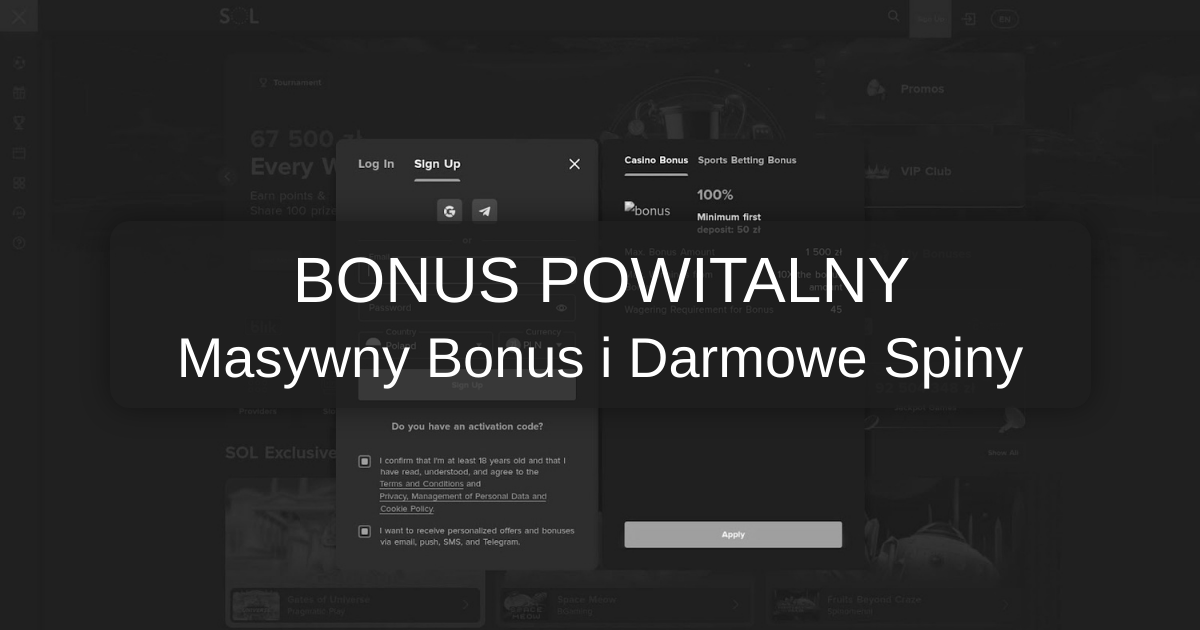 SOL Casino welcome bonus